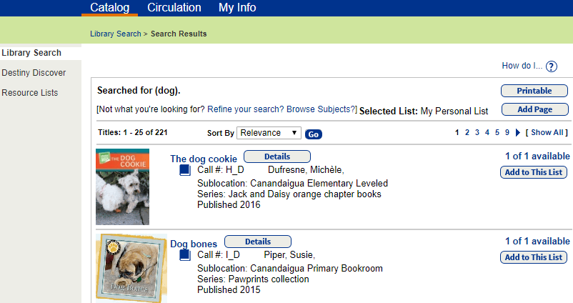 Searching The Follett Destiny Catalog – W-fl Boces School Library System